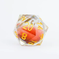 Large D20 Snowglobe -Silver Ink Sirius Dice