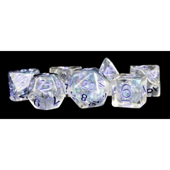 7 Count Poly Dice Set: Pearl with Purple