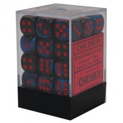 36 Gemini Black-Starlight/red 12mm D6 Dice Block - CHX26858