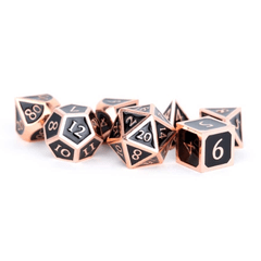 7ct Metallic Dice 16mm Antique Copper with Black Enamel