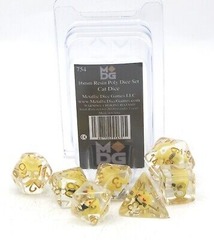 Resin Poly Dice Set Cat Dice MDG