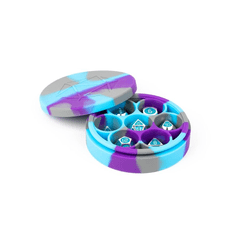 Silicone Round Dice Case: Purple Grey and Light Blue