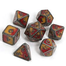 7Ct Dice Set- Mythica SpellBinder Brimstone