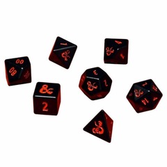 D&D Heavy Metal Dice Set 7ct Black / Red
