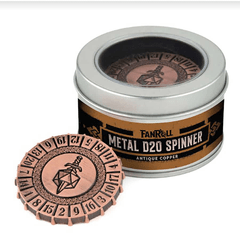 Fanroll Metal D20 Spinner- Antique Copper