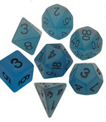 7ct 16mm Poly Dice Glow Blue