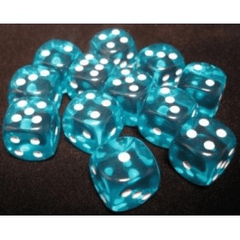 Chessex: Translucent 16Mm D6 Teal/White Dice CHX 23615