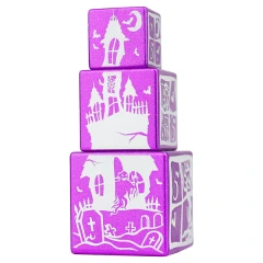 D6 Haunted House Purple Stackable Metal Sirius Dice