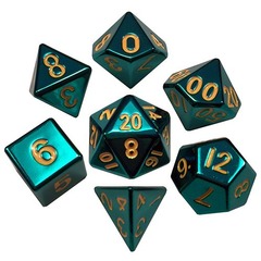 7ct Metallic Dice 16mm Turqoise