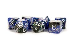 16mm Eternal Resin Polyhedral Dice Set: Blue/Black (7)