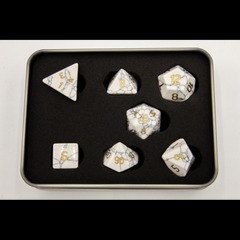 Gemstone: White Howlite Set with Gold Numbers (7)