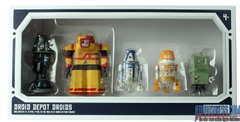 Droid Depot Droids: R7-J7, B-R72, L4-R6, C2-B9 and EG-01