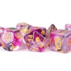 Unicorn Resin 16mm Polyhedral Dice Set: Blushing Steel (7)