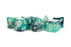 16mm Eternal Resin Polyhedral Dice Set: Teal/Black (7)