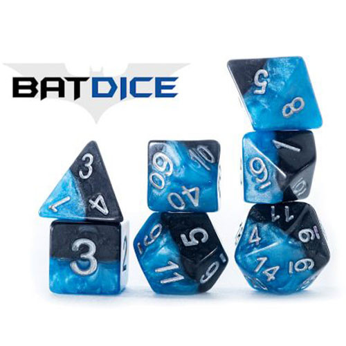 Halfsies Dice: Bat (7 Polyhedral Dice Set)