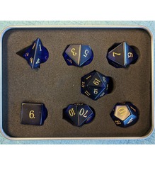 Gemstone: Blue Glass Set with Gold Numbers (7)