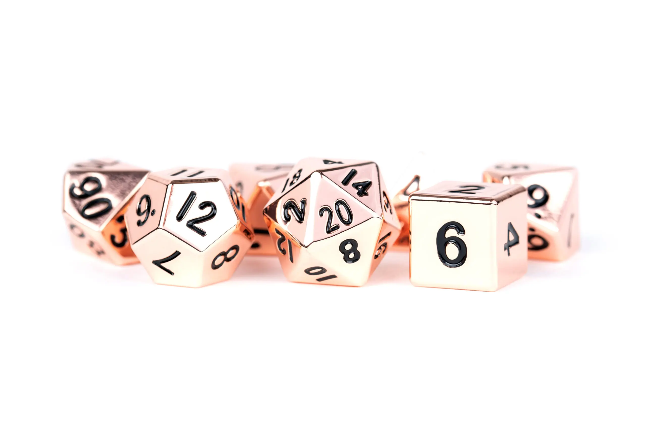 Metallic Dice 16mm Copper Metal Dice Set