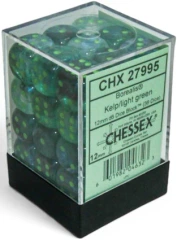 Borealis: 12mm d6 Kelp/Light Green Luminary Dice Block (36 Dice)