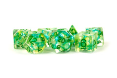 Pearl Resin 16mm Poly Dice Set: Sea Foam/Green Numbers (7)