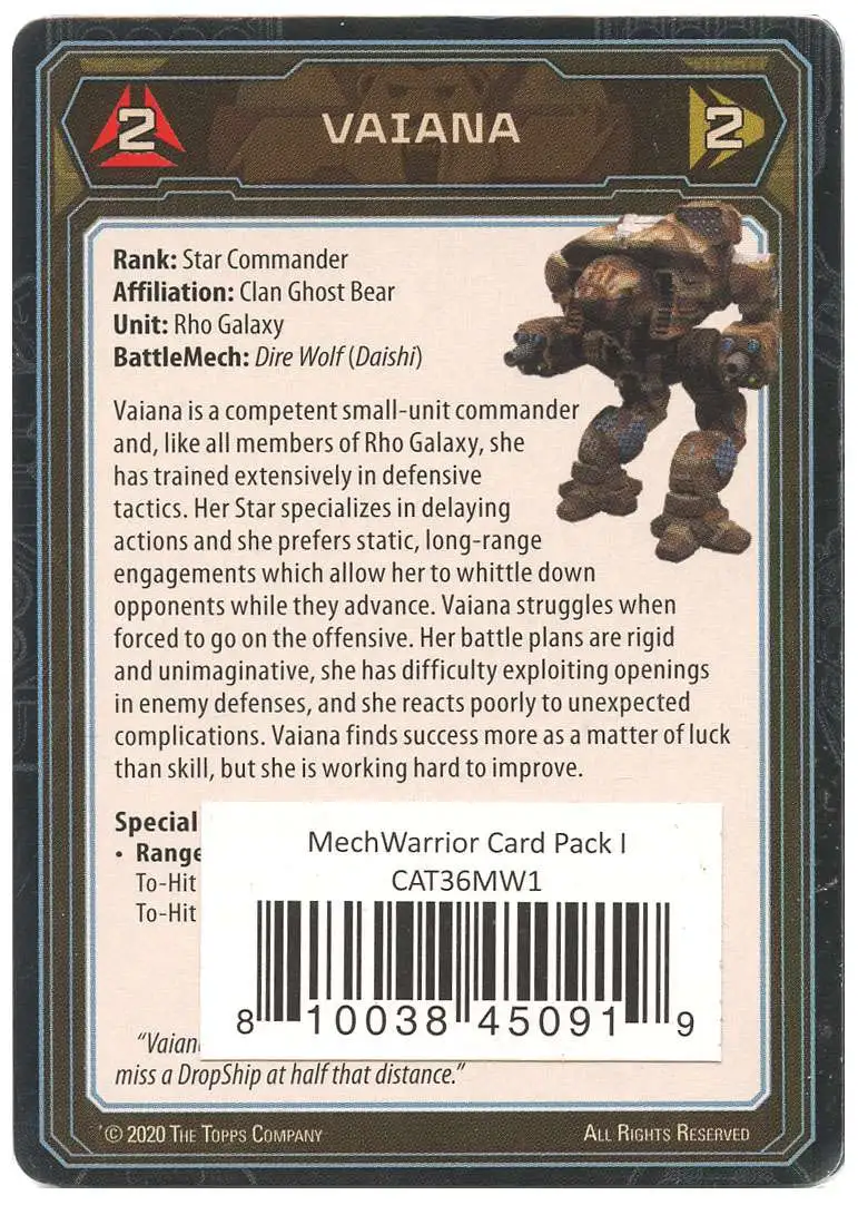 Battletech:  Mechwarrior Card Pack I
