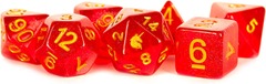 Unicorn Resin Poly Dice Set: Red (7)