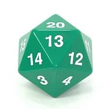 55MM Jumbo D20 Dice (Green)