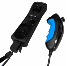 Black Wii Remote & Nunchuck Combo - Old Skool