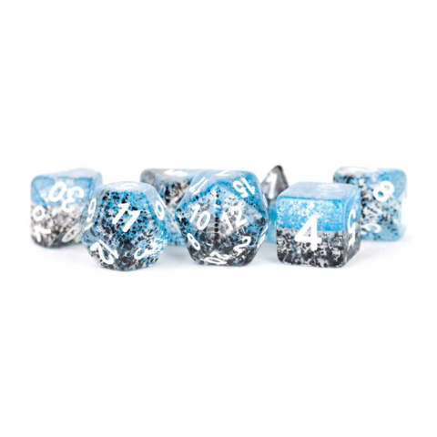 7 Count 16mm - Particle Dice - Blue / Black