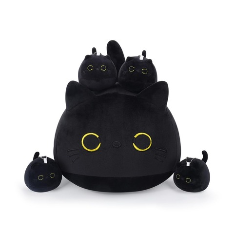 Black Cat Keychain - 3 x 2.5 Plushie