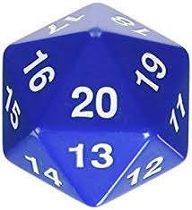 55MM Jumbo D20 Dice (Blue)