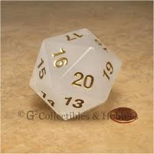 55MM Jumbo D20 Dice (Translucent White)