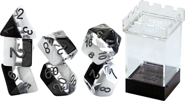 Gate Keeper Games - Halfsies Dice - Yin Yang - 7 Dice Set