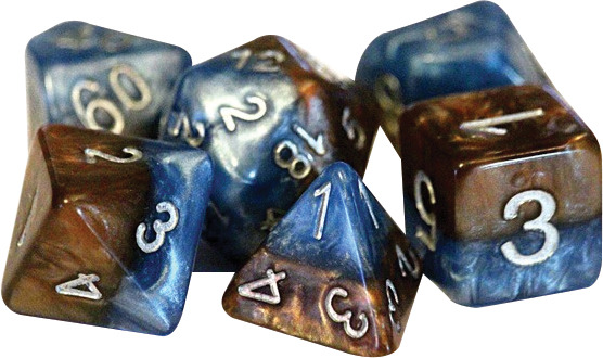 Gate Keeper Dice - Halfsies - Cerulean Blue and Terran Brown