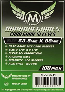 Mayday Sleeves: 63.5mm x 3 1/2 Card Game Card Sleeves (100)