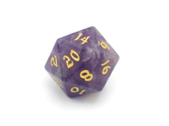 SINGLE GEMSTONE D20 DICE - NATURAL AMETHYST