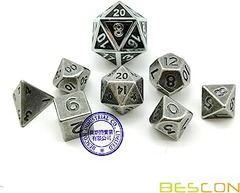 7 Piece Mini Metal Polyhedral Dice Set