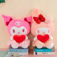 Kuromi OR My Melody Authentic Sanrio Plush - Holding Heart - Hello Kitty