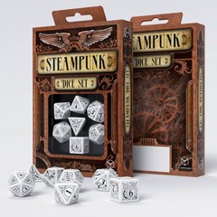 Steampunk Dice Set - White & Black (Q-Workshop)