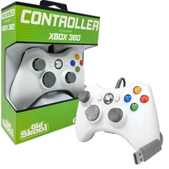 White Wired Xbox 360 Controller - Old Skool