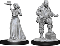 Pathfinder Deep Cuts Unpainted Miniatures: Merchants (Serving Girl/Merchant)