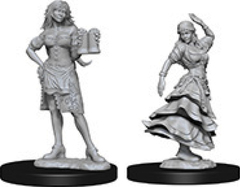 Pathfinder Deep Cuts Unpainted Miniatures: Bartender/Dancing Girl