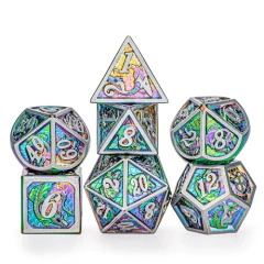 Rainbow Solid Metal Dice Set (Hymgho)