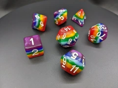 7 Piece RAINBOW Polyhedral Dice Set