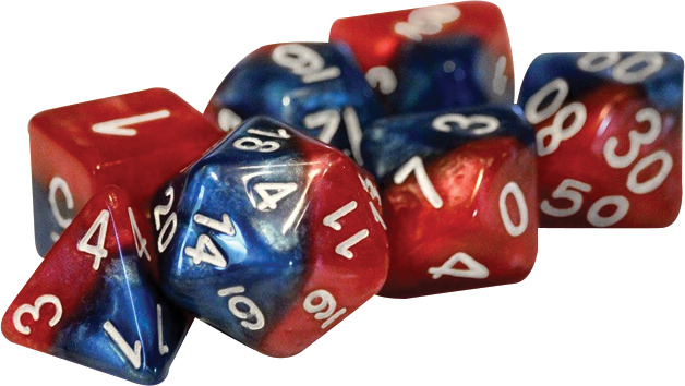 Gate Keeper Dice - Halfsies - Spider Red and Heroic Blue