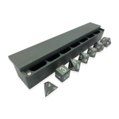 Precision CNC Aluminum Dice Set with Dice Vault: Gargoyle Grey