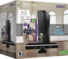 Black Xbox 360 Slim 4GB Console (Kinect Bundle with Nike+ Training)