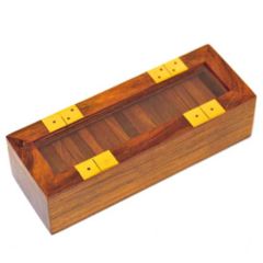 Domino Set - Wood with Glass Lid