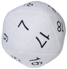 D20 Jumbo Plush: White