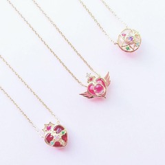 Sailor Moon Necklace - Rose Quartz and Gems