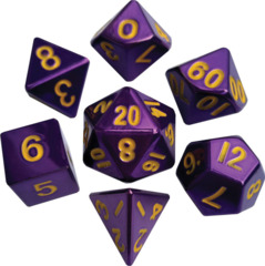 7 Count 16mm Metal - Purple with Gold Numbers